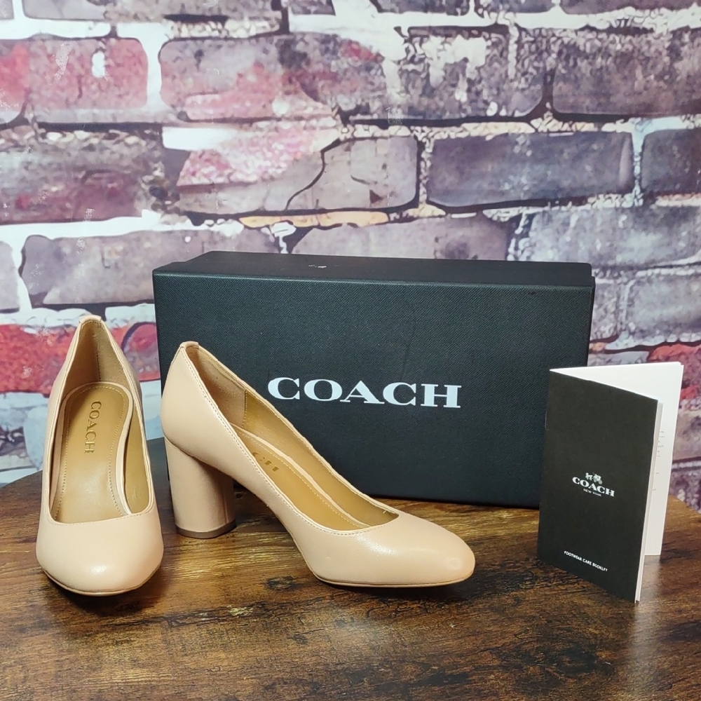 Coach "Georgina" Beechwood Leather Pumps